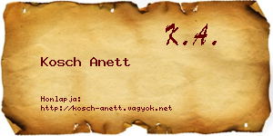 Kosch Anett névjegykártya
